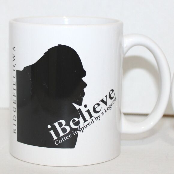 NEW Bigfoot Coffee Tea Mugs iBELIEVE Inspired by a Legend Coffee 12oz Wht & Blk - Picture 2 of 7